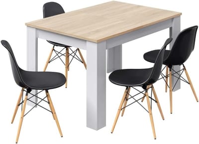 Uittrekbare Eettafel - Vergrootbare Tafel - Gezellig Tafelen - Milieuvriendelijk Materiaal - 78 x 140 x 90 cm - Eiken Wit