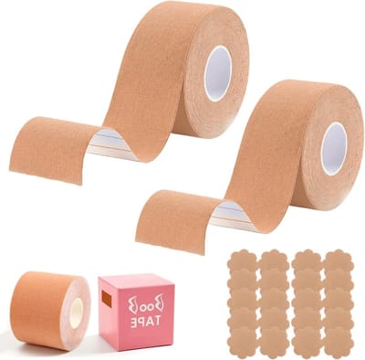 Boob tape voor borstversteviging en push-up effect - 2 stuks met tepelcovers. Perfect voor avondjurken, baljurken en bruiloftsjurken.