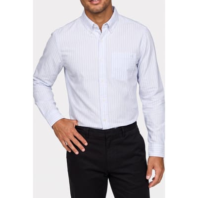Calvin Klein Long Sleeve Yarn-dyed Stripe Oxford Ballad Blue Taglia: S | Camicie Casual Outlet | Uomo | Blu