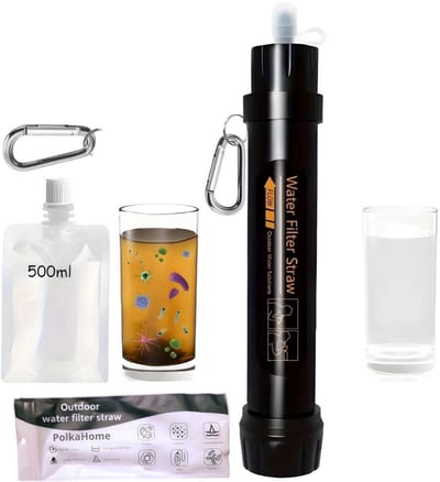 PolkaHome® Waterfilter Survival Filtert 4000L – Waterfilter Outdoor – Waterzuiveringsapparaat – Waterzuivering Outdoor – Survival Kit, water filter, Waterfilterkannen, Waterfilters noodpakket, Filtert 4000L