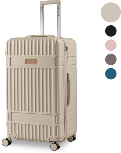 SKYCASES Trunk Reiskoffer – Classic Heritage – Extra Grote Koffer – 110L – TSA Slot – Lichtgewicht Trolley – 78x44x36 cm – Trunk Rolkoffer – Spinner Wielen – Beige