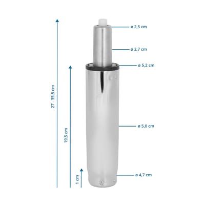 Gasfeder / Gasdruckfeder M - chrom, 27-35,5 cm hjh OFFICE