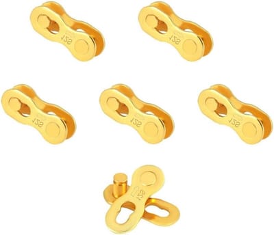 5 Pairs 12 Speed Fiets Ketting Verbinding, Herbruikbare Ketting Koppeling en Snelle Ontgrendeling (Goud) voor Fietsaccessoires