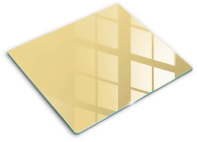 Wallfluent Glazen Snijplanken - Geel Snijplanken Glas - 60 cm x 52 cm - Geel Snijplanken van Glas - Glazen Snijplank - Decoratieve Glazen Snijplank - Glazen Snijplank met Antislip