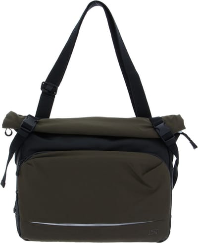 JOST Schoudertas Laptoptas met laptopvak Aalborg Bag Black Olijfgroen