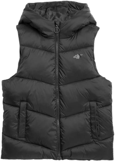 4F Kinderkamizelka Puffer Bodywarmer Zwart Maat 128 - Warme en Waterafstotende Herfst/Winterlaagdraagcomfort