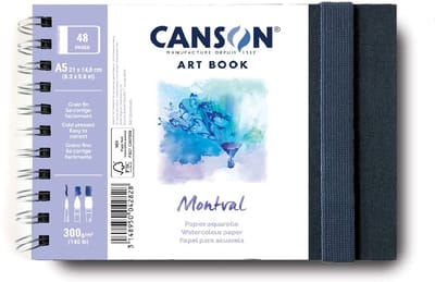 CANSON schetsboek ART BOOK Montval A5 dwarsformaat aquarelpapier 300g