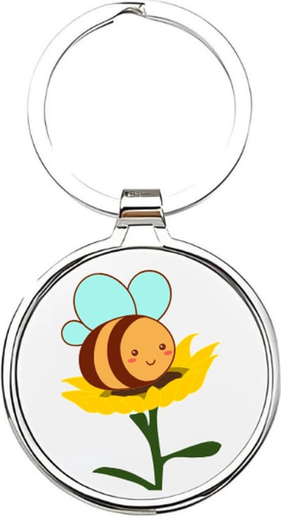 Akyol - Bijen Sleutelhanger - bij - Dierenliefhebbers - Bee - wesp - hommel - dieren - insecten - honing - honingraad - wespenkoningin - tuindieren - vliegend insect - dierendag - 4 x 7,5 CM
