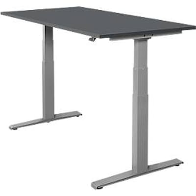 Schäfer Shop  Select Bureautafel SET UP, T-poot onderstel, elektrisch in hoogte verstelbaar, 1600 x 800, grafiet