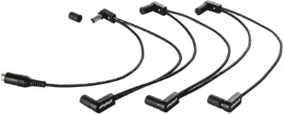 EBS DC-690F - Flat Contact DC Voedingssplitser - 1 naar 6 Haaks - Daisy-Chain - Pedalboard Voedingskabel - Center Negatief