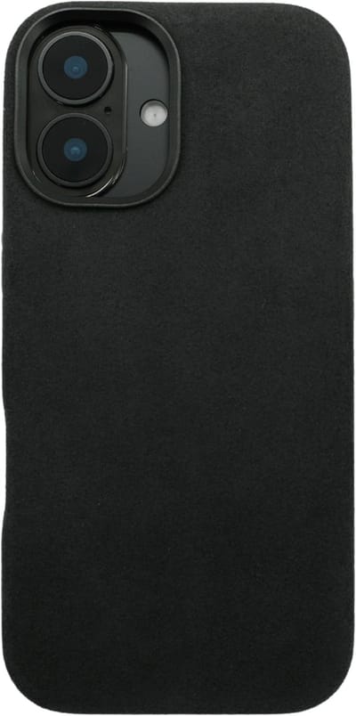 iPhone 17 – Alcantara Case + MagSafe Wallet + Gratis Screenprotector | Graphite Black | iPhone 17
