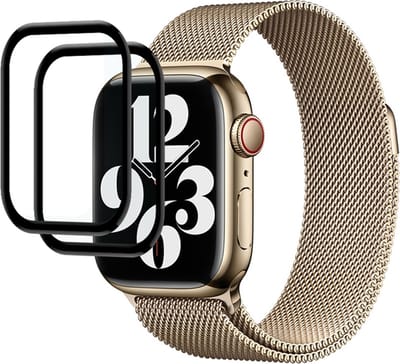 Eko, Screenprotector geschikt voor Apple Watch 41mm - [2 Stuks] Curved Tempered Glass, Transparant zwart