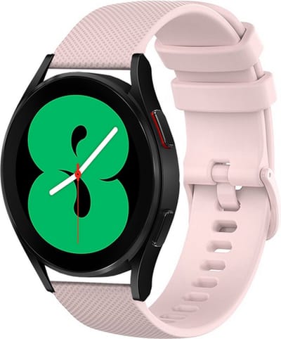 By Qubix - Geschikt voor Garmin bandje - 18mm - Geschikt voor Garmin Venu 3s / Vivoactive 4s / Venu 2s / Vivomove 3s / Forerunner 255s / 265s - Sportband met motief - Lichtroze