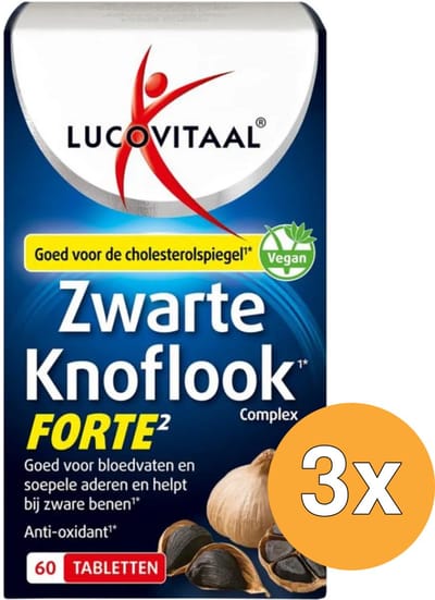 3x Lucovitaal Zwarte Knoflook Forte (60 tabletten)