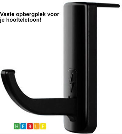 *** Universeel Hoofdtelefoon-Houder ~ Voor PC Monitor, Desk Headset ~ Zwarte Haak van Heble® ***