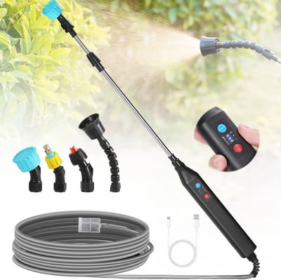 Elektrische Plantensproeier met 3 Sproeiers en 3 m Slang – USB-batterijsproeier voor Irrigatie