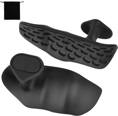Fitness Handgrepen - Workout Grips - Krachtraining - Antislip Siliconen - 9.1 x 4.7 cm - Zwart