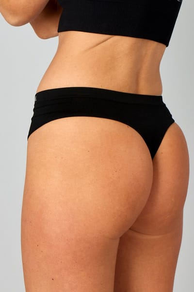 Pure Lime - String - Naadloos - Zwart - hardloopondergoed - sportonderbroek - dames - maat L/XL