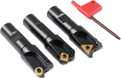 Hogger Freeset - Frezen Set - Metaal Bewerken - Hoge Kwaliteit Carbide - 1 Inch Kop 3/4 Inch Schacht - Metaalkleur