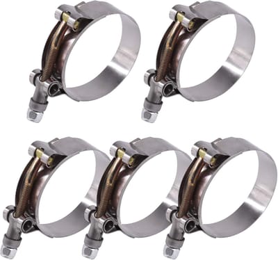 RVS T-Bolt Slangklemmen 57-65mm voor Turbo Inlaat en Intercooler - 5 Stuks, Duurzaam en Roestvrij