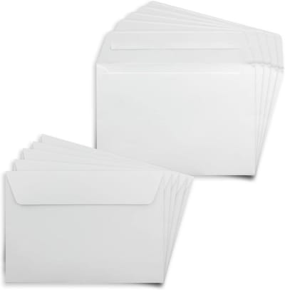 50x Witte Enveloppen DIN C6 Met Zelfklevende Sluiting - 11.5 x 16.3 cm