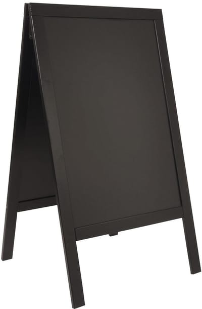Gehwegtafel van Kiefernhout voor Kreidemarkers - Tafel voor Restaurants, Bars, Cafés en Winkels - 69 x 120 cm - Zwart