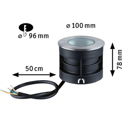 LED-grondinbouwlamp Vanea zeewater bestendig IP67 rond 100 mm 3000K 3,5W 160lm 230V 93° Alu Aluminium