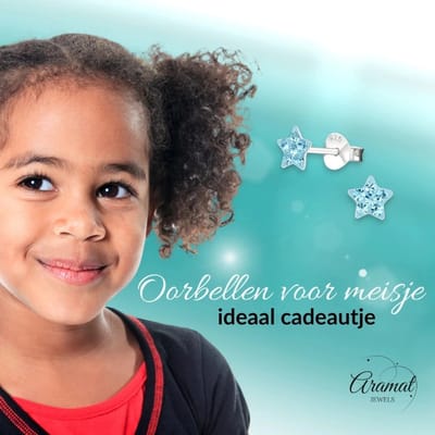 Aramat Jewels | Oorbellen | 925 Sterling Zilveren Sterretjes Oorknopjes met Blauw Kristal 5mm | | | |5mm | Zilver | Kinderen, Volwassenen | Verkleurd niet