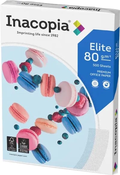 Kopieerpapier Inacopia Elite A4 80 gram 2-gaats, pak à 500 vel