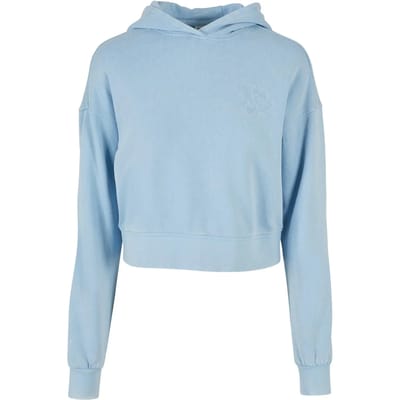 Sweatshirt capuchon court in badstof geborduurd met bloemen vrouw Urban Classics