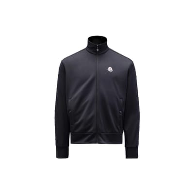 Moncler Lente/Zomer 22 Effen Kleur Opstaande Kraag Rits Knoopdetails Lange Mouwen Jas Sweatshirt Heren jassen Zwart H20918G00003899A1999 M black
