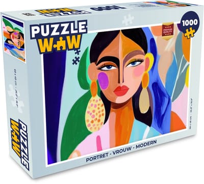 Puzzel Portret - Vrouw - Modern - Legpuzzel - Puzzel 1000 stukjes volwassenen