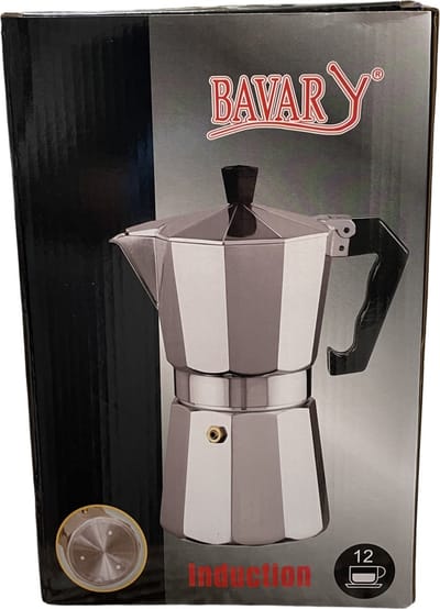 Bavary espressomaker 12 tassen aluminium