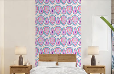 Behang - Fotobehang Patroon - Agaat - Retro - Paars - Breedte 120 cm x hoogte 240 cm
