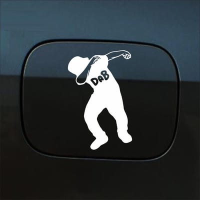 Bumpersticker - Dab - 15 X 10 - Wit