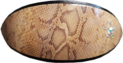 Haarsoires Haarspeld Patentspeld 10cm - Ovaal - Slangenprint - Steentjes - Geel - Haarspelden voor Dames - Haarklem - Haarclip - Haaraccessoires - Hair Clip - Decoratieve Haaraccessoire