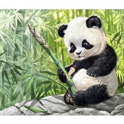 Peinture diamant Panda, broderie complète, point de croix, mosaïque, cadeau de noël 20X30CM white