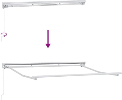 vidaXL - Uitschuifbare - luifel - Taupe - 4 - x - 2 - m - Polyester - en - Aluminium