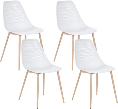 HAZELTON - Set van 4 stoelen - Wit - Synthetisch materiaal