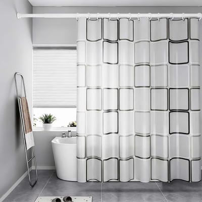 Dailygoods- Douchegordijn Waterdicht - Schimmelbestendig - Wasbaar - 180x180 cm - 12 Ringen - 100% Polyester - Ademend en Kreukvrij - Badkamer Gordijn