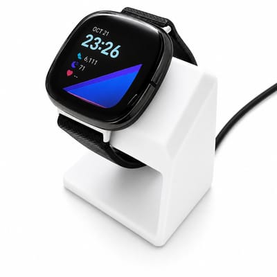 Oplader Standaard Geschikt voor Fitbit Sense / Sense 2 / Versa 3 / Versa 4 – Charging Dock – Smartwatch Houder – Bureau Standaard – Wit