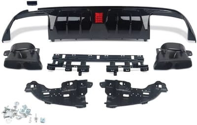 Diffuser Lip Notrix - Achterdiffuser Lip met Uitlaat Tips - Auto Accessoires - Voor Mercedes W205 C300/C63/C43 AMG (2015-2018)