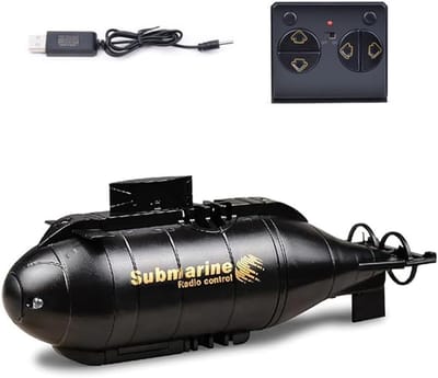 Mini RC Onderzeeër - Afstandsbediend Bootje - Waterpret Spelen - 6-Kanaals Besturing - 12 cm Lengte - Zwart