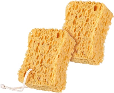 Luxe Bad Sponsen Set van 2, Grote Natuurlijke Exfoliërende Sponsen voor Douche, Ideaal voor Gevoelige Huid en Diepe Reiniging