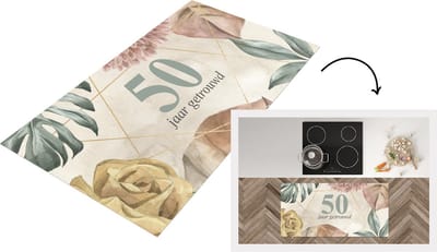 Keukenloper - Loper keuken - Trouwdag - Quotes - 50 jaar getrouwd - Spreuken - 120x60 cm - Keukenloper vinyl