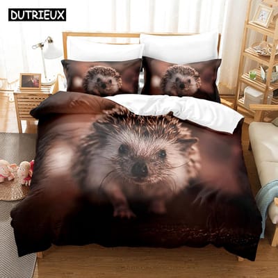 3D Egel Beddengoed Set Dekbedovertrek Met Kussensloop Twin Full Queen King Maat Zacht Comfortabel Beddengoed US Twin(172x218cm)