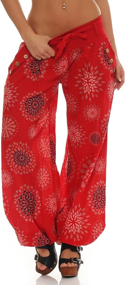 Dames Pofbroek met Print en Elastische Tailleband