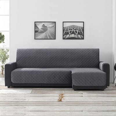 Belmarti Velvet chaise-longue bankbeschermer rechts - 200 cm - Grijs