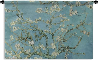 Wandkleed - Wanddoek - Van Gogh - Amandelbloesem - Oude meesters - Kunst - Vintage - 180x120 cm - Wandtapijt