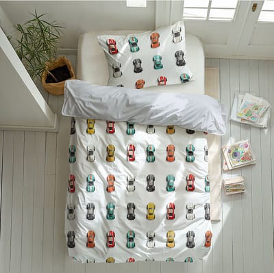 Dekbed-Discounter - Fresh and Co Kids Dekbedovertrek 140 x 200 cm - Verkoelend Katoen - Korte instopstrook - Wassen op 40 graden - Inclusief 1 kussensloop - Roadsters